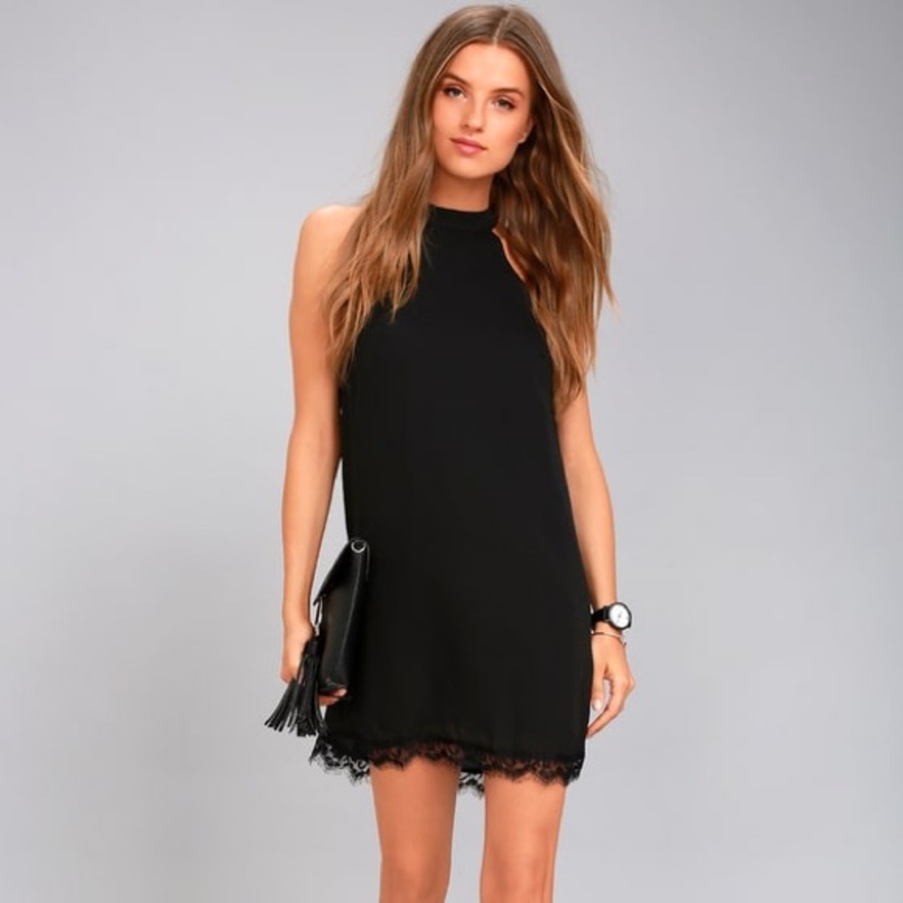 Lulu’s bywater Black lace swing dress
